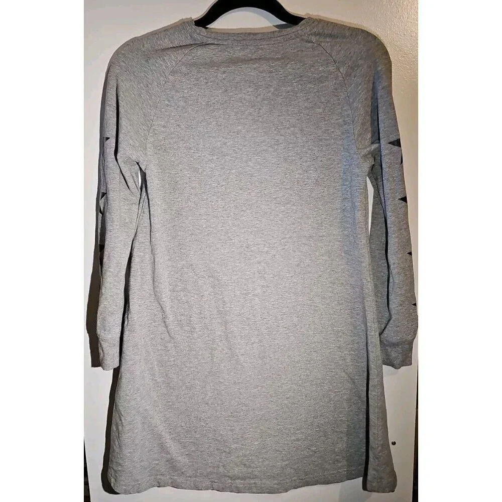 Converse Girls Size L Dark Gary Heather Long Sleeve Shirt Dress